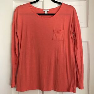 Long Sleeve Coral Pocket Shirt